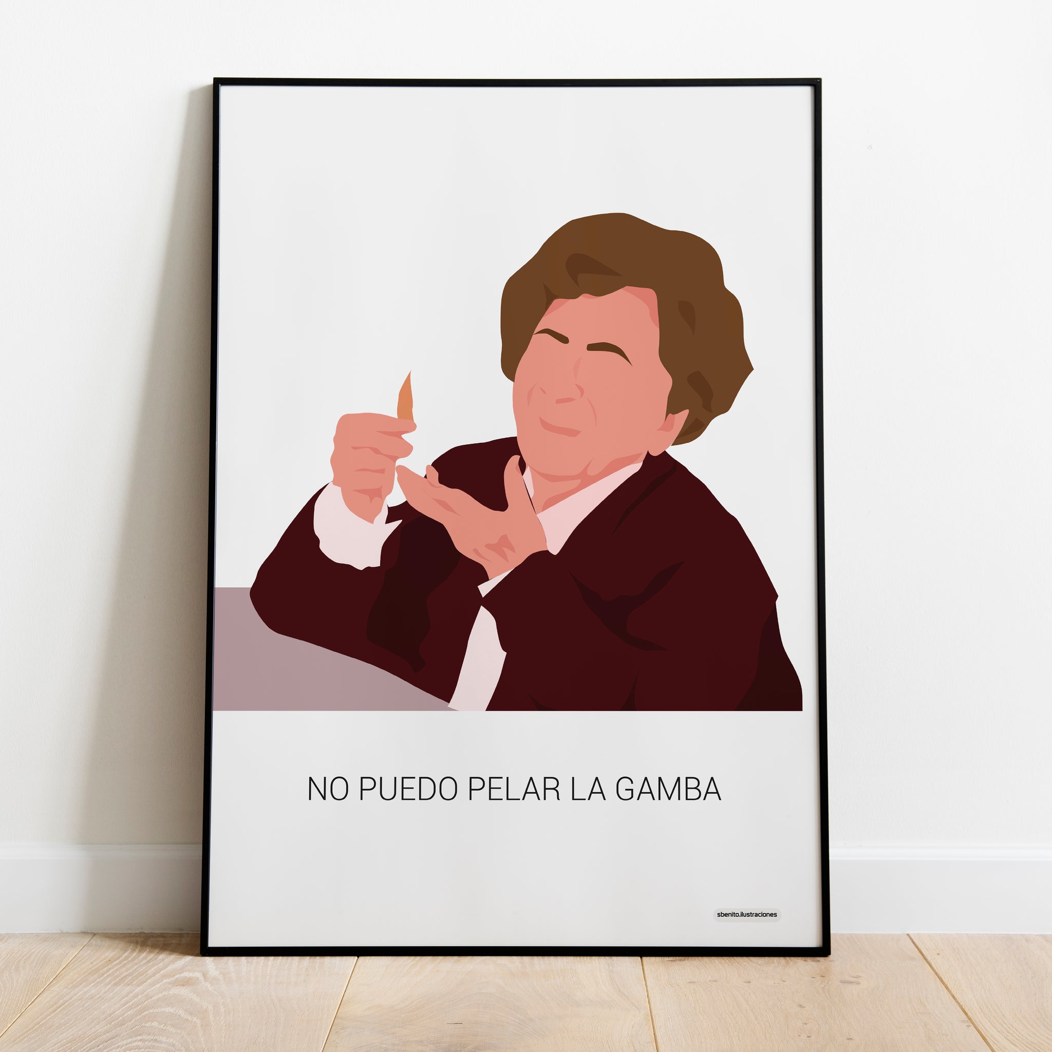Lámina Amparo "No puedo pelar la gamba"