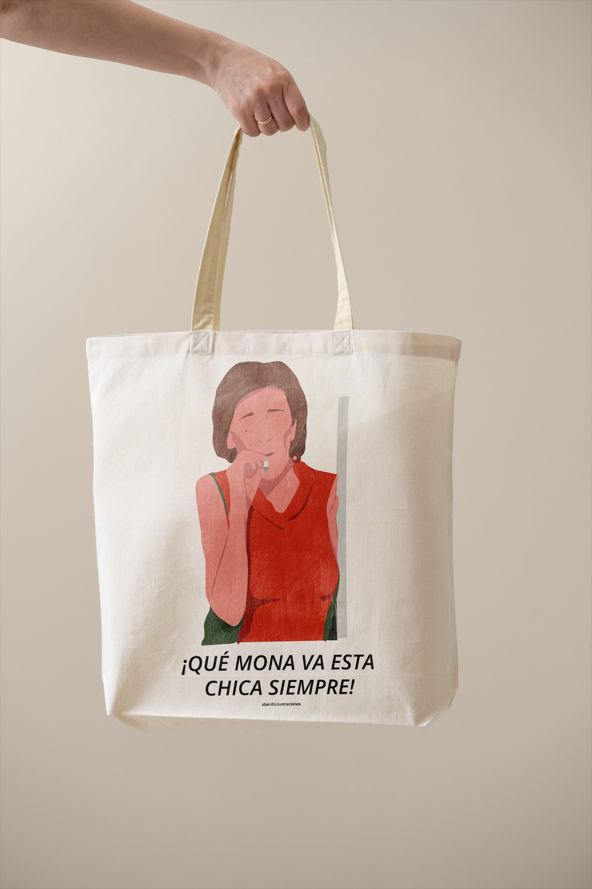 Bolsa de tela "Que mona va esta chica siempre"
